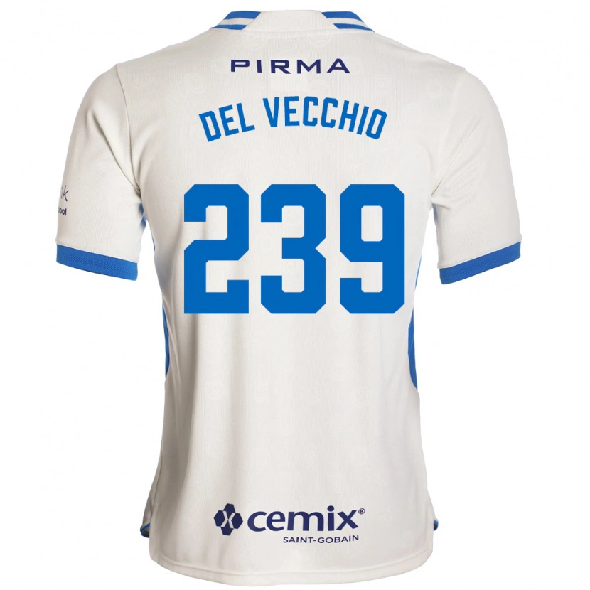 DanxenレディースMichael Del Vecchio#239白青赤アウェイシャツ2026/27ジャージーユニフォーム