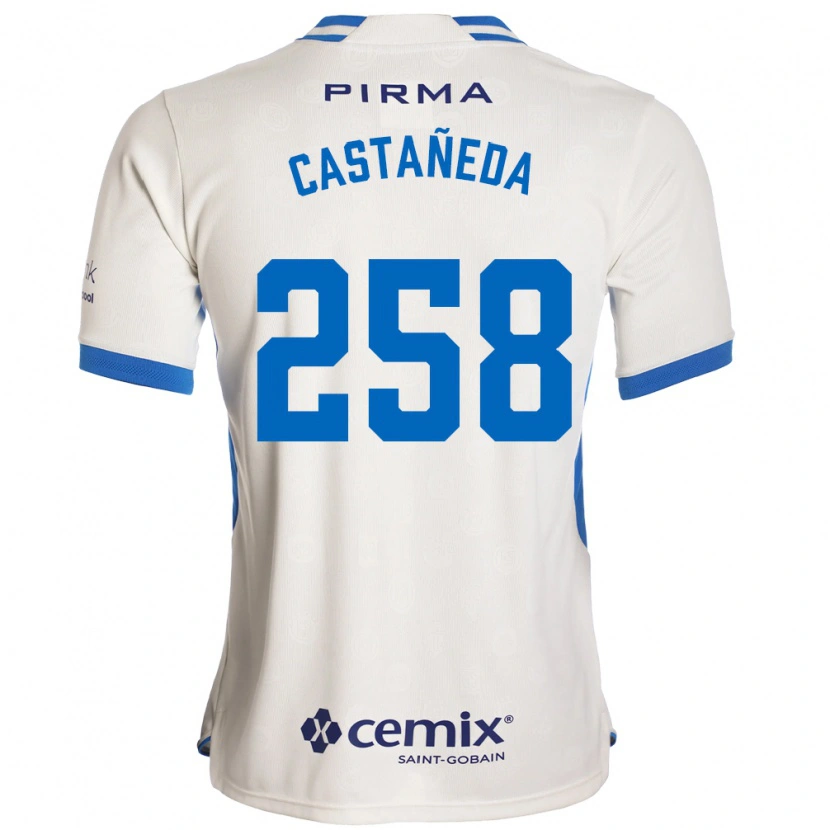 DanxenレディースEmiliano Castañeda#258白青赤アウェイシャツ2026/27ジャージーユニフォーム
