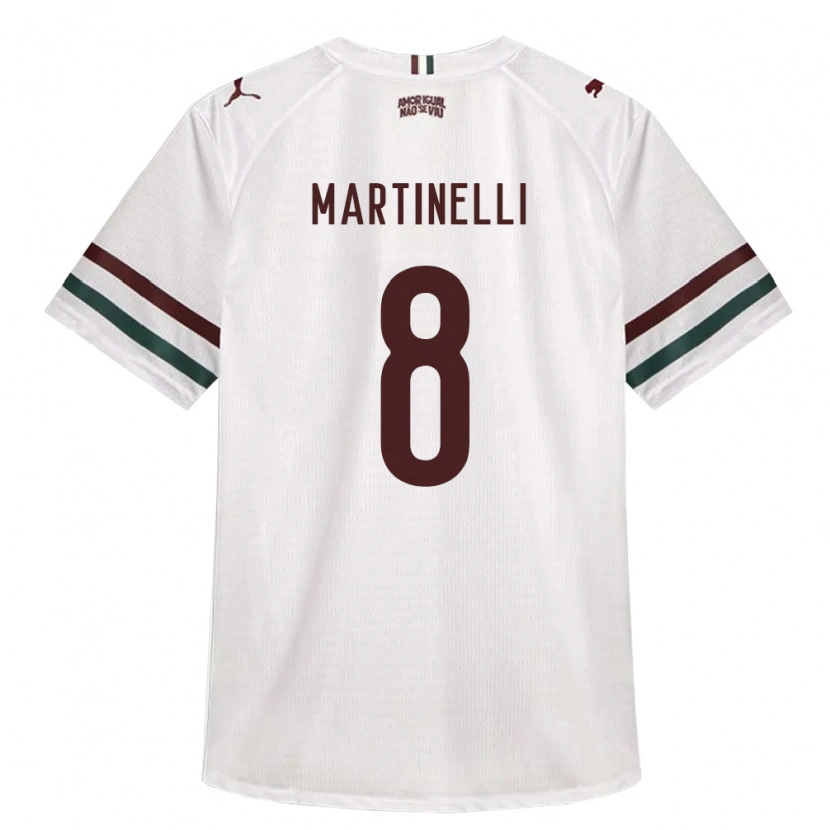 DanxenレディースMartinelli#8白緑バーガンディアウェイシャツ2026/27ジャージーユニフォーム