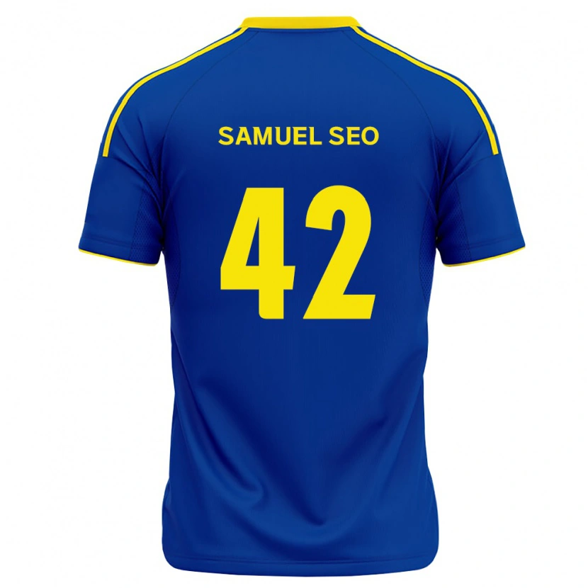 DanxenキッズSamuel Seo#42ロイヤルブルー黄ホームシャツ2026/27ジャージーユニフォーム