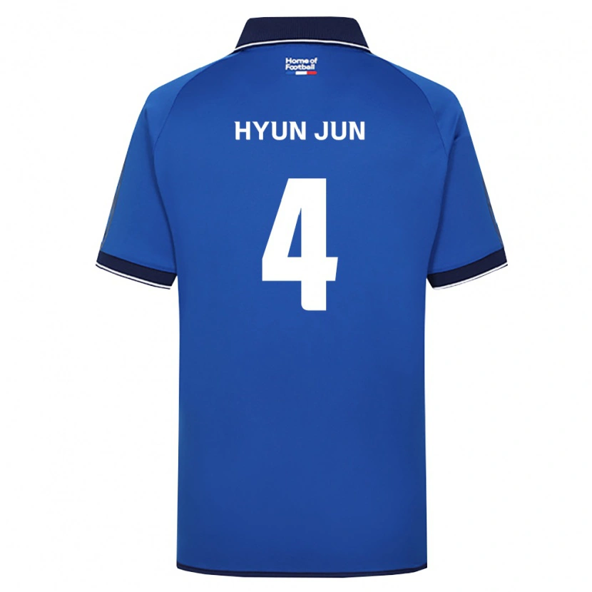 DanxenキッズHyun-Jun Roh#4ロイヤルブルー白赤ホームシャツ2026/27ジャージーユニフォーム