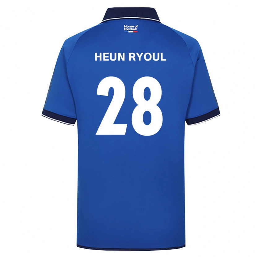 DanxenキッズHeun-Ryoul Lee#28ロイヤルブルー白赤ホームシャツ2026/27ジャージーユニフォーム