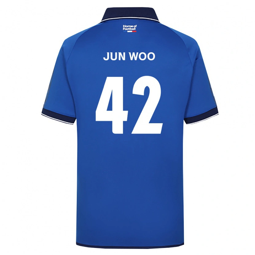 DanxenキッズJun-Woo Lee#42ロイヤルブルー白赤ホームシャツ2026/27ジャージーユニフォーム