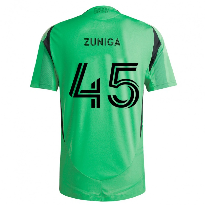 DanxenキッズAbner Zuñiga#45エメラルド黒ホームシャツ2026/27ジャージーユニフォーム