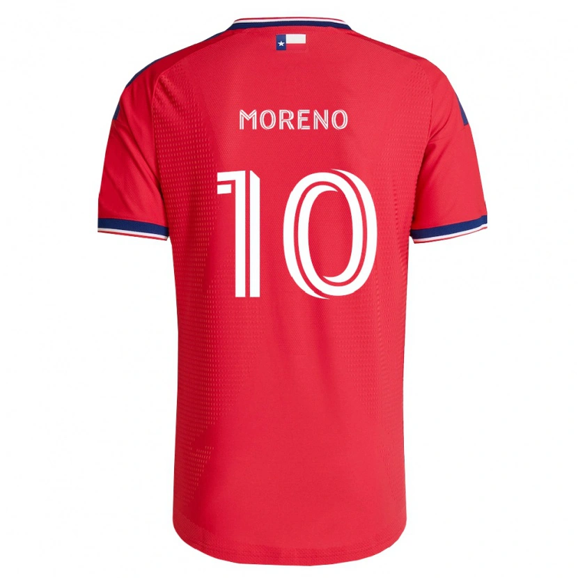 Danxenキッズサンティアゴ・モレノ#10赤青白ホームシャツ2026/27ジャージーユニフォーム
