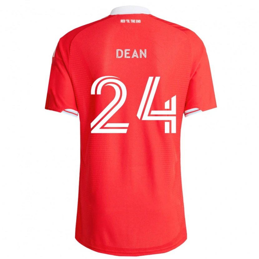 Danxenキッズジョナサン・ディーン#24赤濃青白ホームシャツ2026/27ジャージーユニフォーム