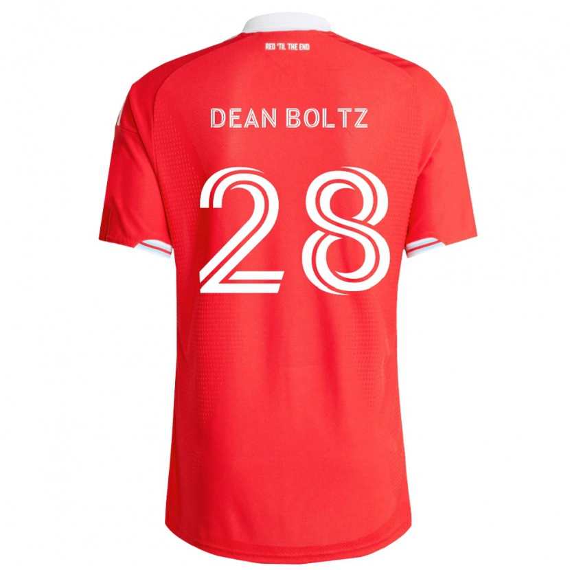 Danxenキッズディーン・ボルツ#28赤濃青白ホームシャツ2026/27ジャージーユニフォーム