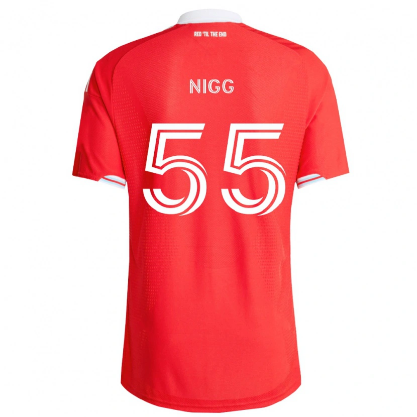 DanxenキッズDamian Nigg#55赤濃青白ホームシャツ2026/27ジャージーユニフォーム