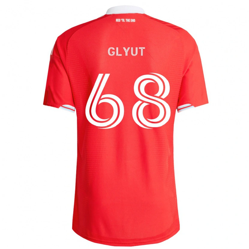DanxenキッズVitaliy Glyut#68赤濃青白ホームシャツ2026/27ジャージーユニフォーム