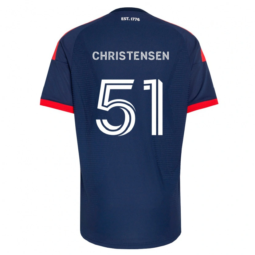 DanxenキッズKevin Christensen#51ロイヤルブルー赤白ホームシャツ2026/27ジャージーユニフォーム