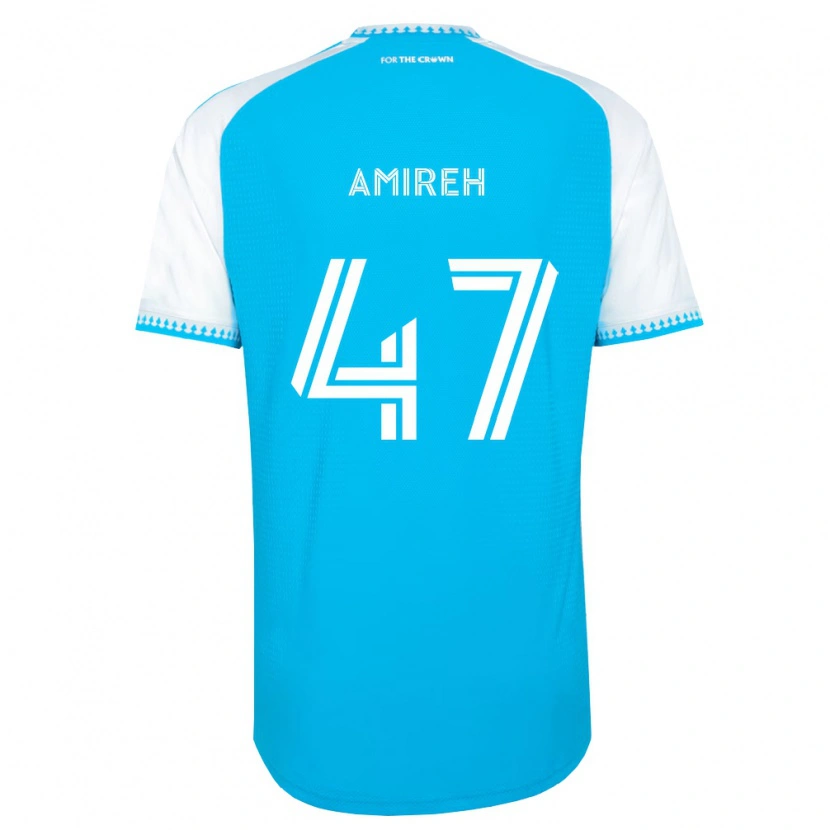 DanxenキッズAdam Amireh#47空色白黒ホームシャツ2026/27ジャージーユニフォーム