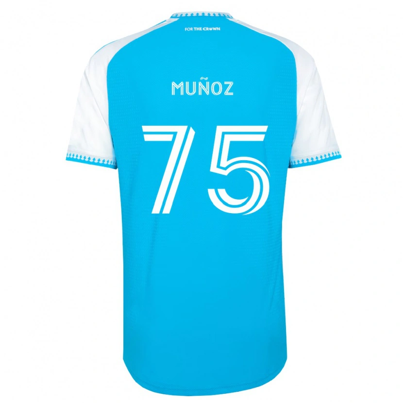 DanxenキッズJeremiah Muñoz#75空色白黒ホームシャツ2026/27ジャージーユニフォーム