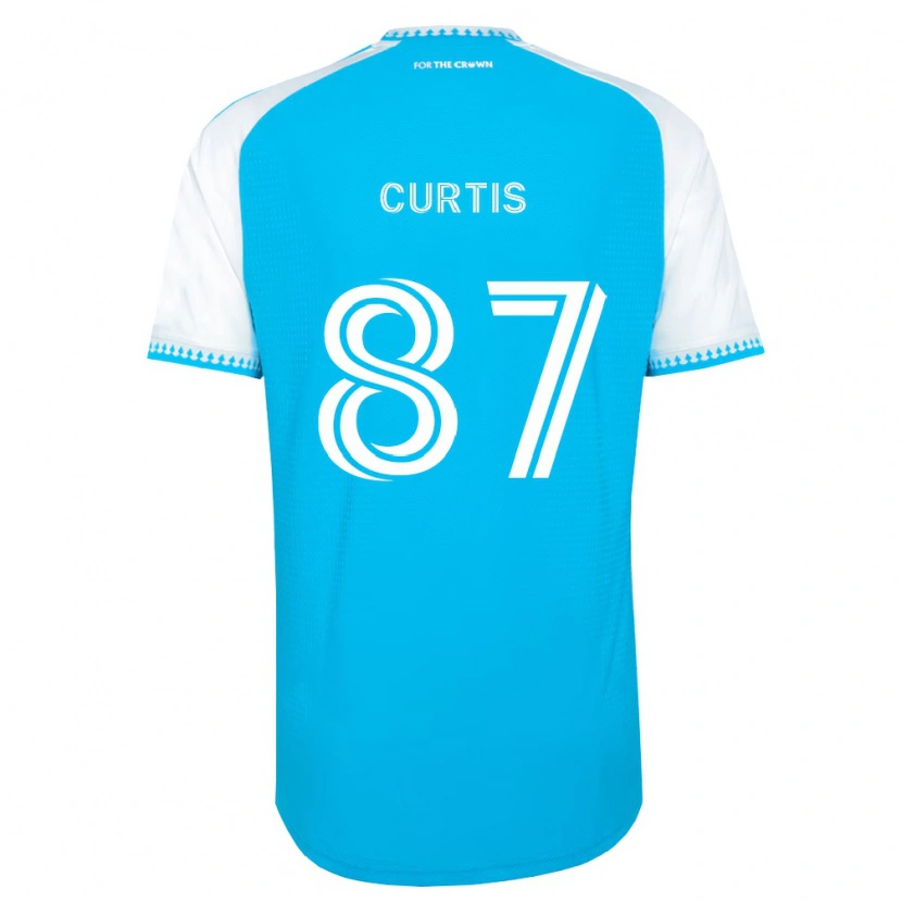 DanxenキッズEthan Curtis#87空色白黒ホームシャツ2026/27ジャージーユニフォーム