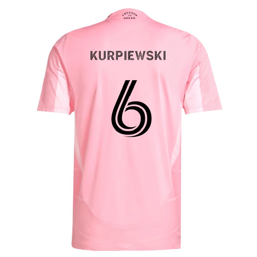 DanxenキッズEthan Kurpiewski#6ピンク黒ホームシャツ2026/27ジャージーユニフォーム