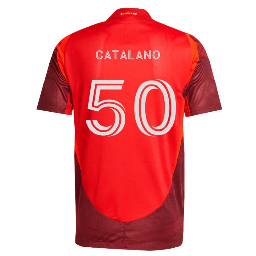 Danxenキッズジャンルカ・カタラーノ#50バーガンディ赤ホームシャツ2026/27ジャージーユニフォーム