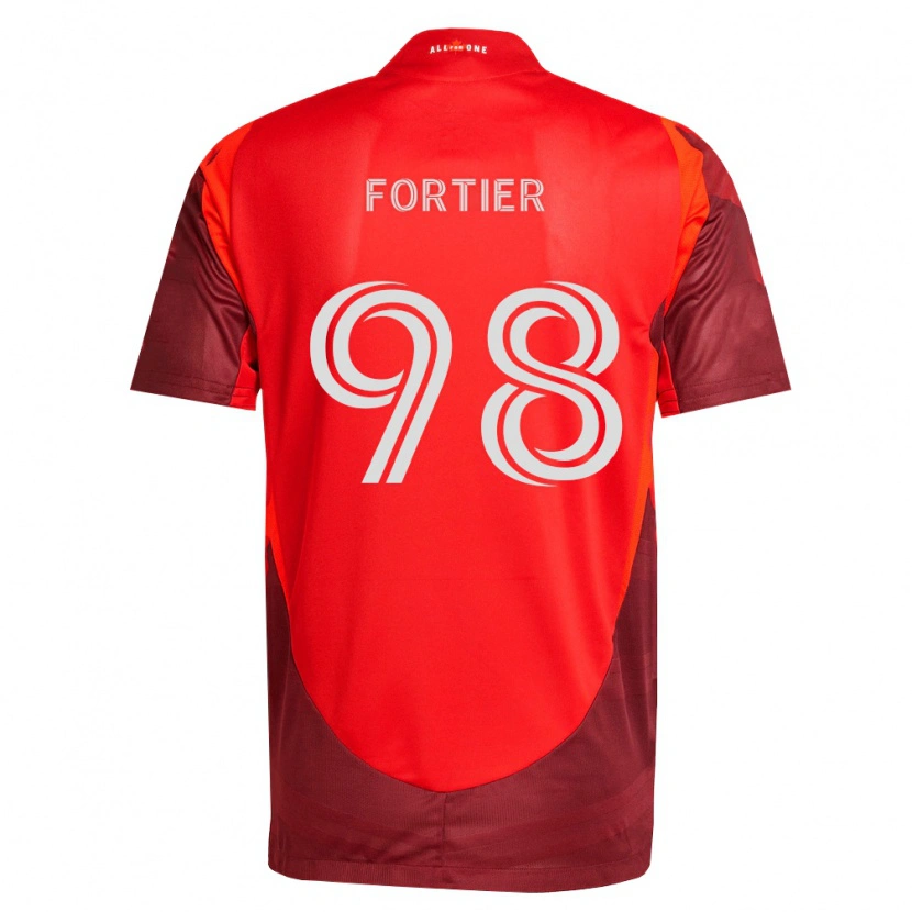 DanxenキッズKristjan Fortier#98バーガンディ赤ホームシャツ2026/27ジャージーユニフォーム