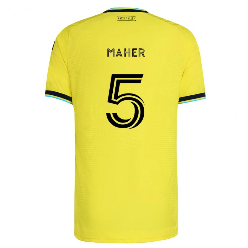 Danxenキッズジャック・マーハー#5明るい黄紺ホームシャツ2026/27ジャージーユニフォーム