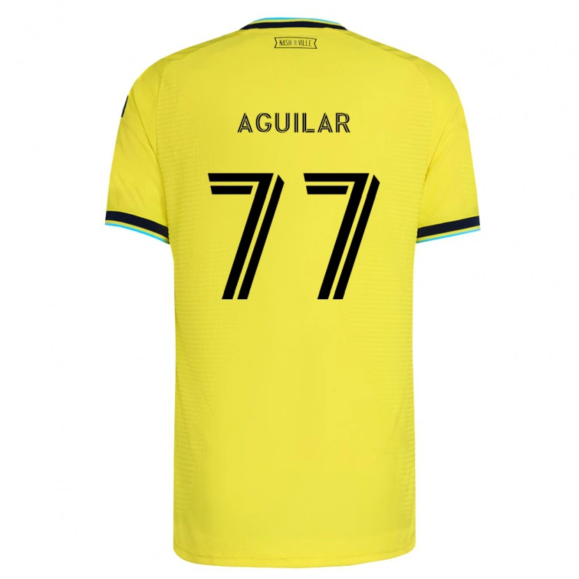DanxenキッズXavier Aguilar#77明るい黄紺ホームシャツ2026/27ジャージーユニフォーム