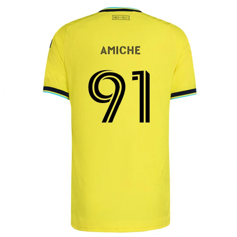 DanxenキッズKemy Amiche#91明るい黄紺ホームシャツ2026/27ジャージーユニフォーム
