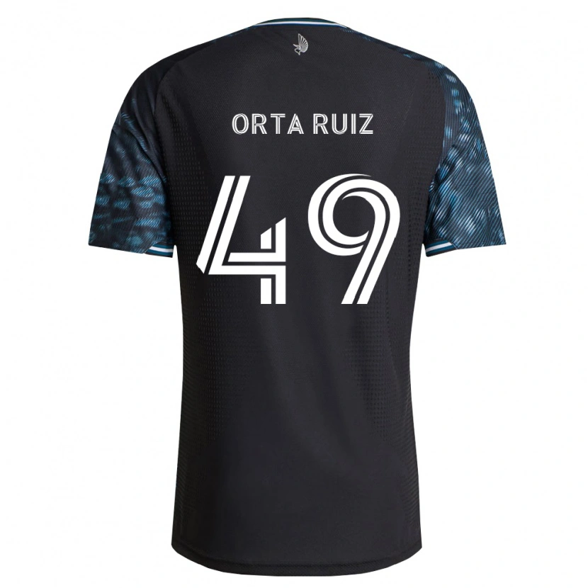 DanxenキッズJose Orta Ruiz#49黒白ホームシャツ2026/27ジャージーユニフォーム