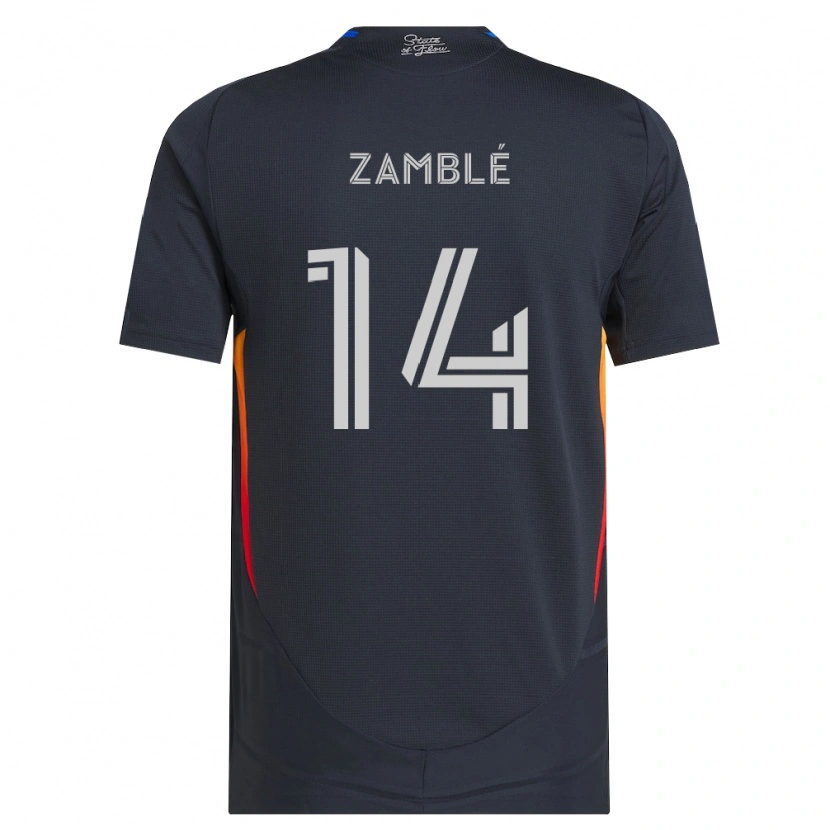 DanxenキッズBryan Zamblé#14ダークグレー赤ホームシャツ2026/27ジャージーユニフォーム