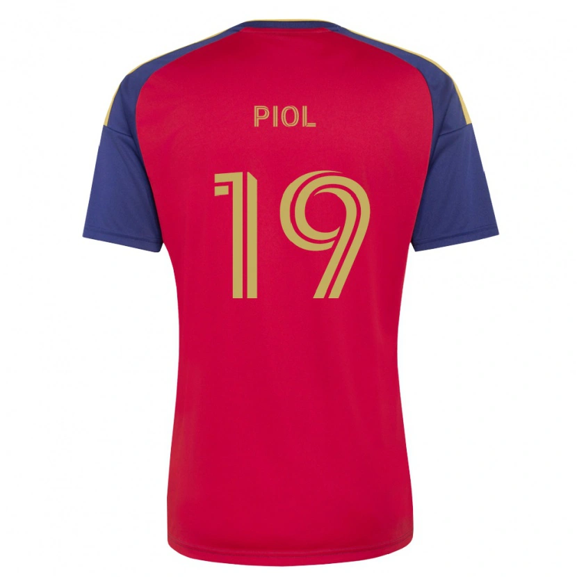 DanxenキッズAriath Piol#19ロイヤルブルー茶赤ホームシャツ2026/27ジャージーユニフォーム