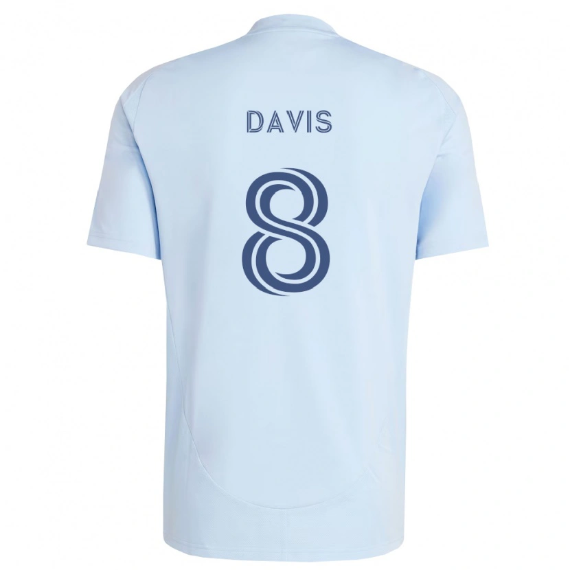DanxenキッズJake Davis#8薄青薄灰色ホームシャツ2026/27ジャージーユニフォーム