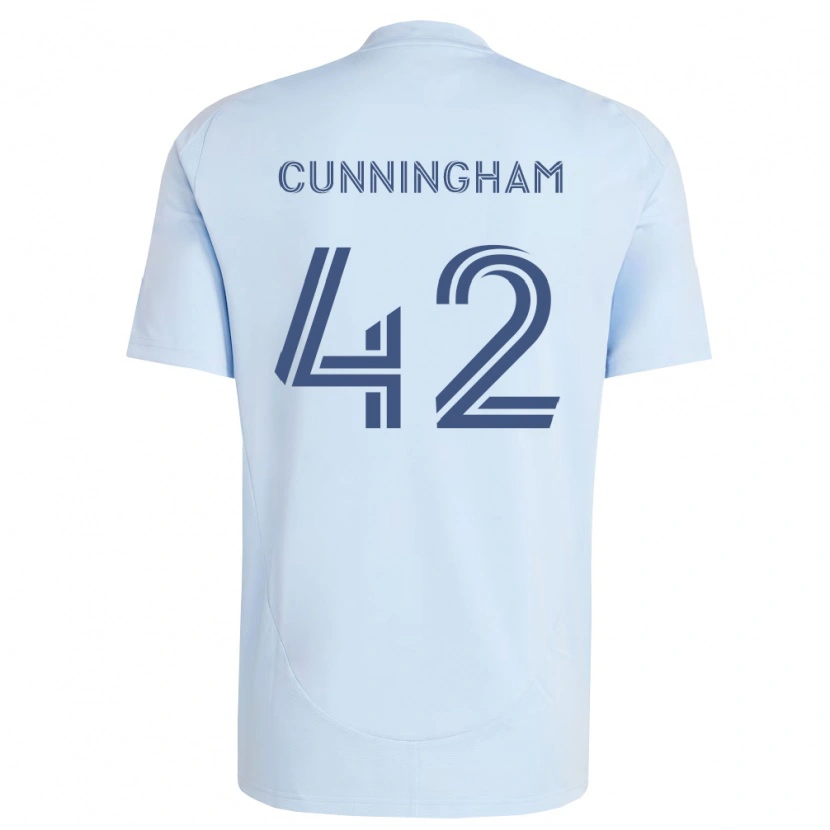 DanxenキッズAlex Cunningham#42薄青薄灰色ホームシャツ2026/27ジャージーユニフォーム