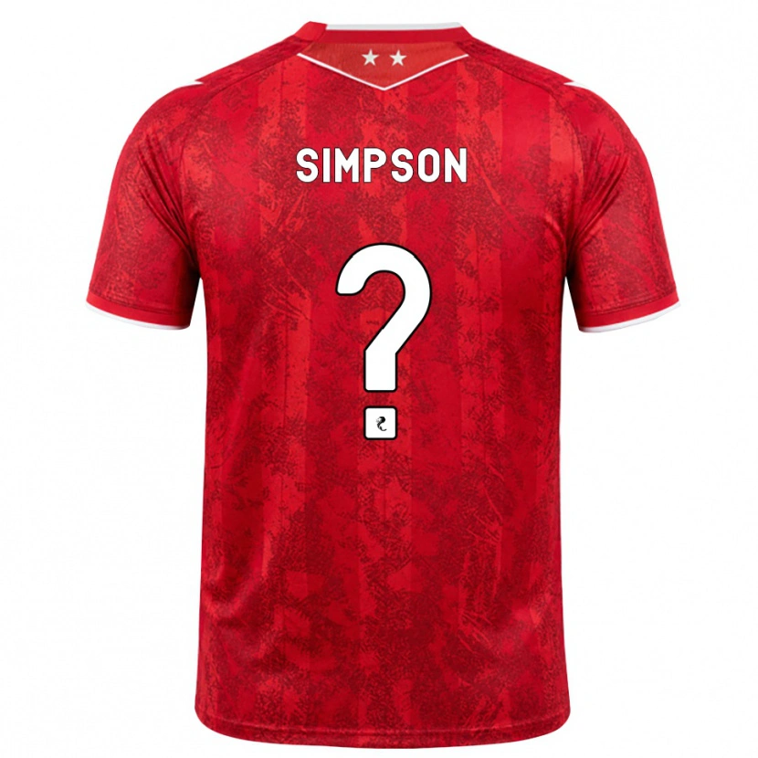 DanxenキッズTheo Simpson#0赤 白ホームシャツ2026/27ジャージーユニフォーム