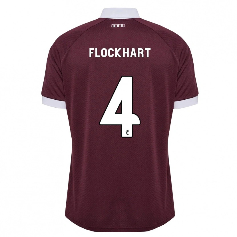 DanxenキッズRobbie Flockhart#4バーガンディ 白ホームシャツ2026/27ジャージーユニフォーム