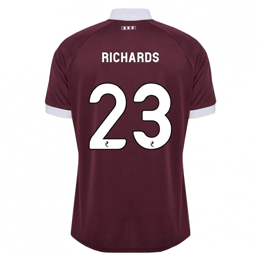 DanxenキッズJackie Richards#23バーガンディ 白ホームシャツ2026/27ジャージーユニフォーム