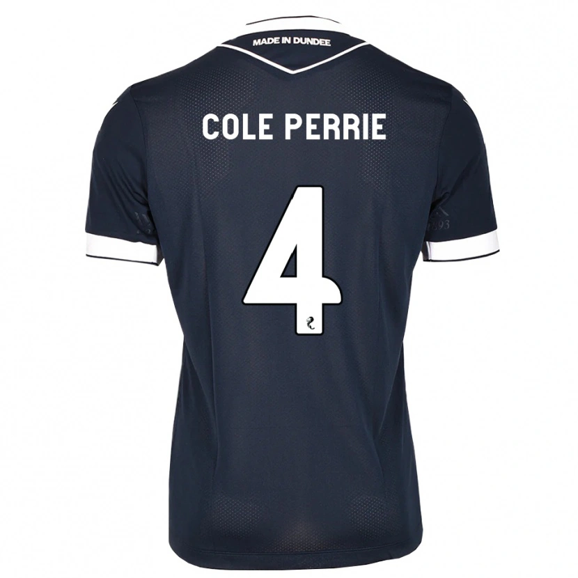 DanxenキッズCole Perrie#4ミッドナイトブルー白ホームシャツ2026/27ジャージーユニフォーム
