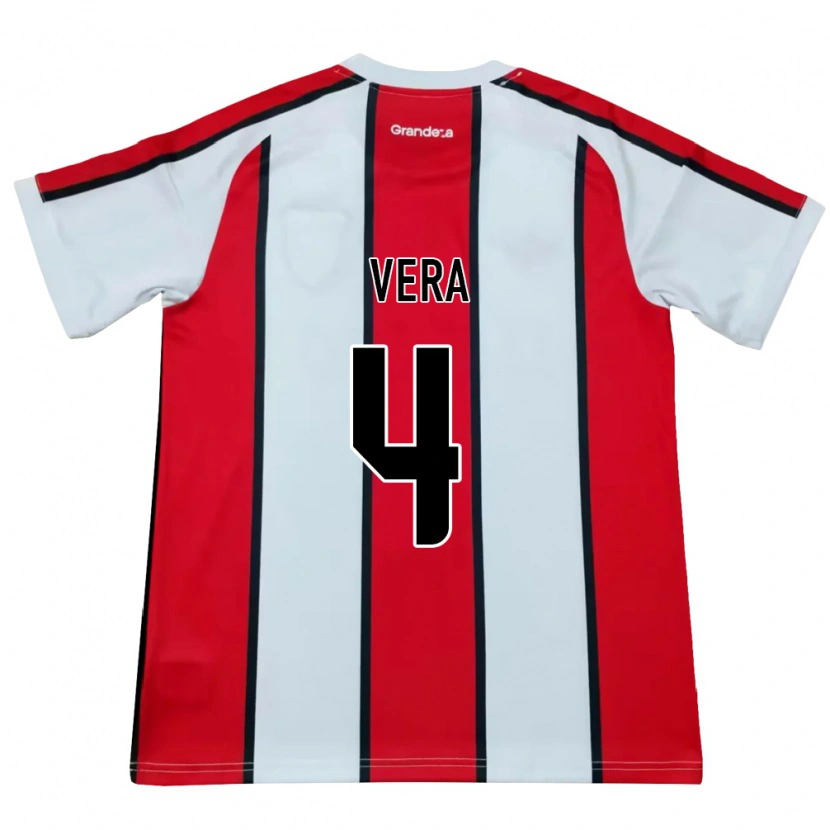 DanxenキッズLautaro Vera#4白赤黒アウェイシャツ2026/27ジャージーユニフォーム