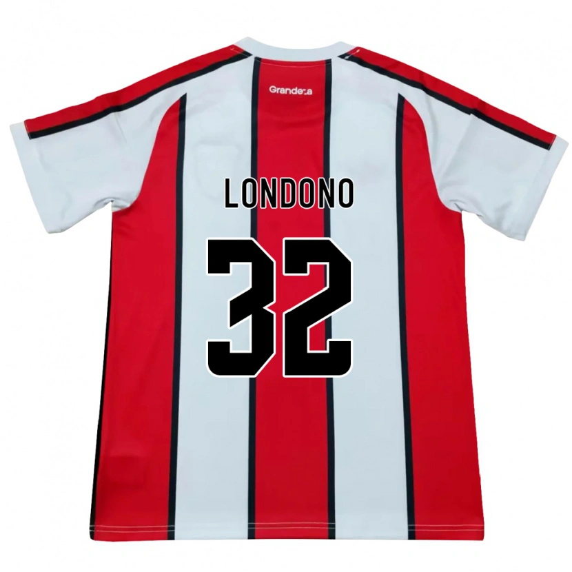 DanxenキッズFlabian Londono#32白赤黒アウェイシャツ2026/27ジャージーユニフォーム