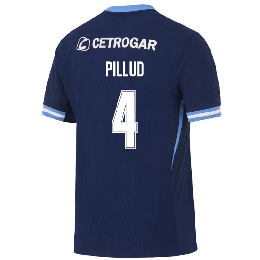 DanxenキッズIvan Pillud#4ロイヤルブルー薄青白アウェイシャツ2026/27ジャージーユニフォーム