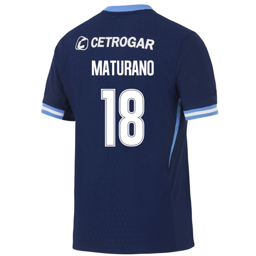 DanxenキッズAgustina Maturano#18ロイヤルブルー薄青白アウェイシャツ2026/27ジャージーユニフォーム