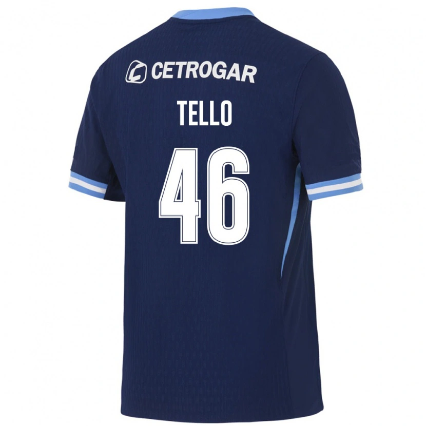 DanxenキッズAlejandro Tello#46ロイヤルブルー薄青白アウェイシャツ2026/27ジャージーユニフォーム