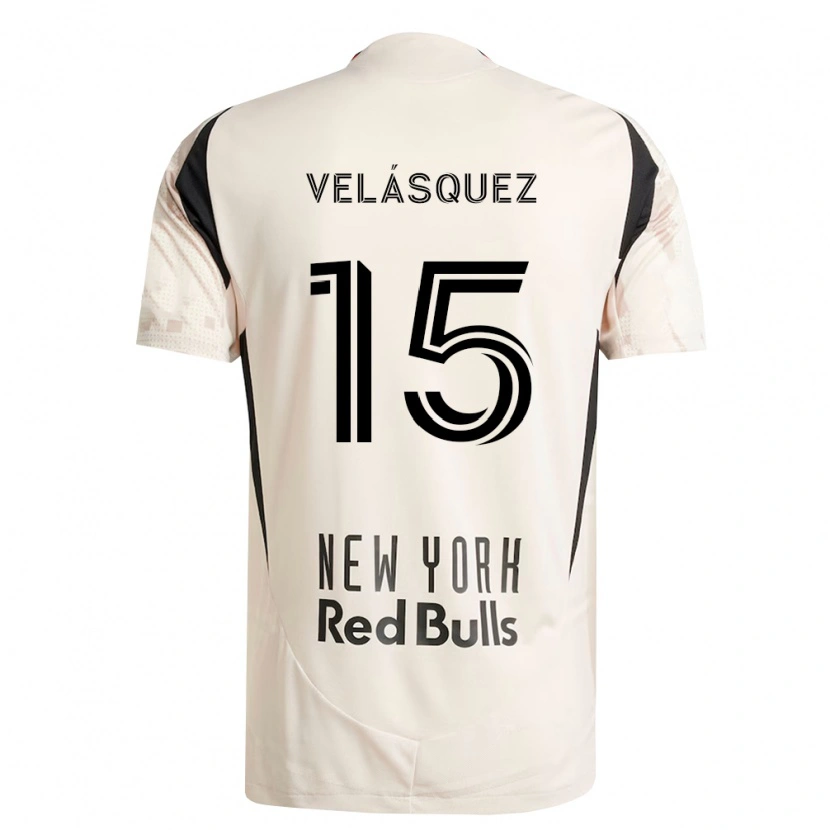 DanxenキッズEric Velásquez#15オフホワイト赤黒アウェイシャツ2026/27ジャージーユニフォーム