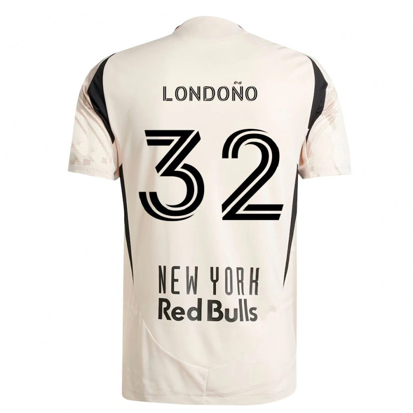 DanxenキッズErick Londoño#32オフホワイト赤黒アウェイシャツ2026/27ジャージーユニフォーム