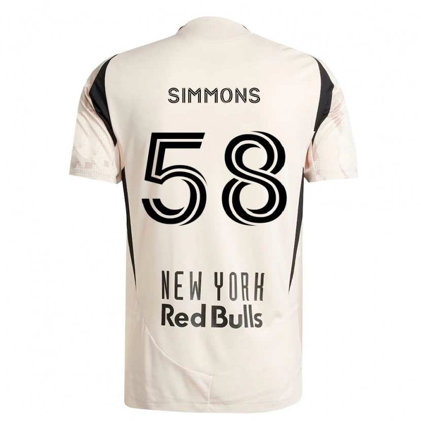 DanxenキッズCaleb Simmons#58オフホワイト赤黒アウェイシャツ2026/27ジャージーユニフォーム