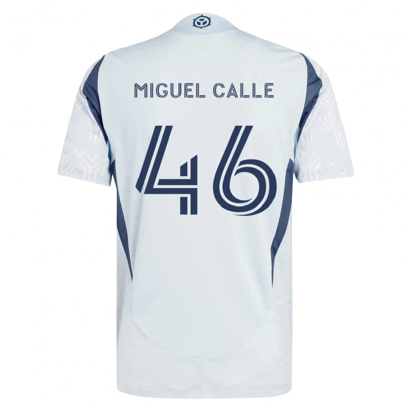 DanxenキッズJuan Miguel Calle#46青灰色白アウェイシャツ2026/27ジャージーユニフォーム