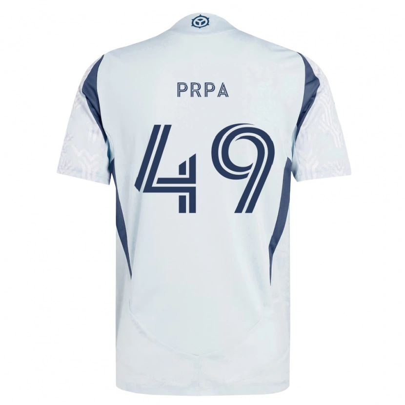 DanxenキッズLuka Prpa#49青灰色白アウェイシャツ2026/27ジャージーユニフォーム