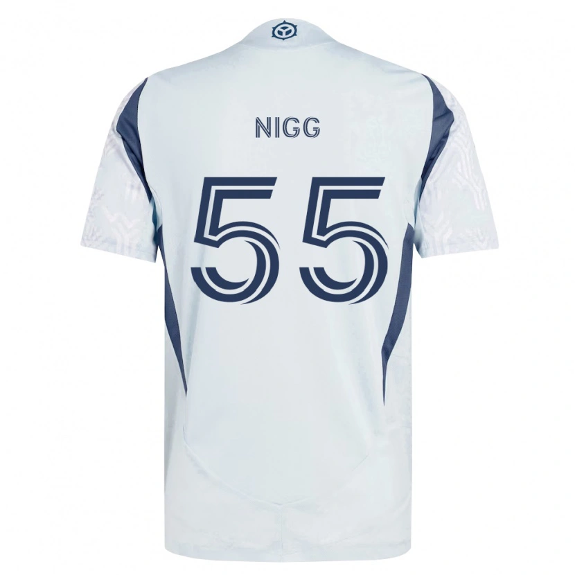 DanxenキッズDamian Nigg#55青灰色白アウェイシャツ2026/27ジャージーユニフォーム