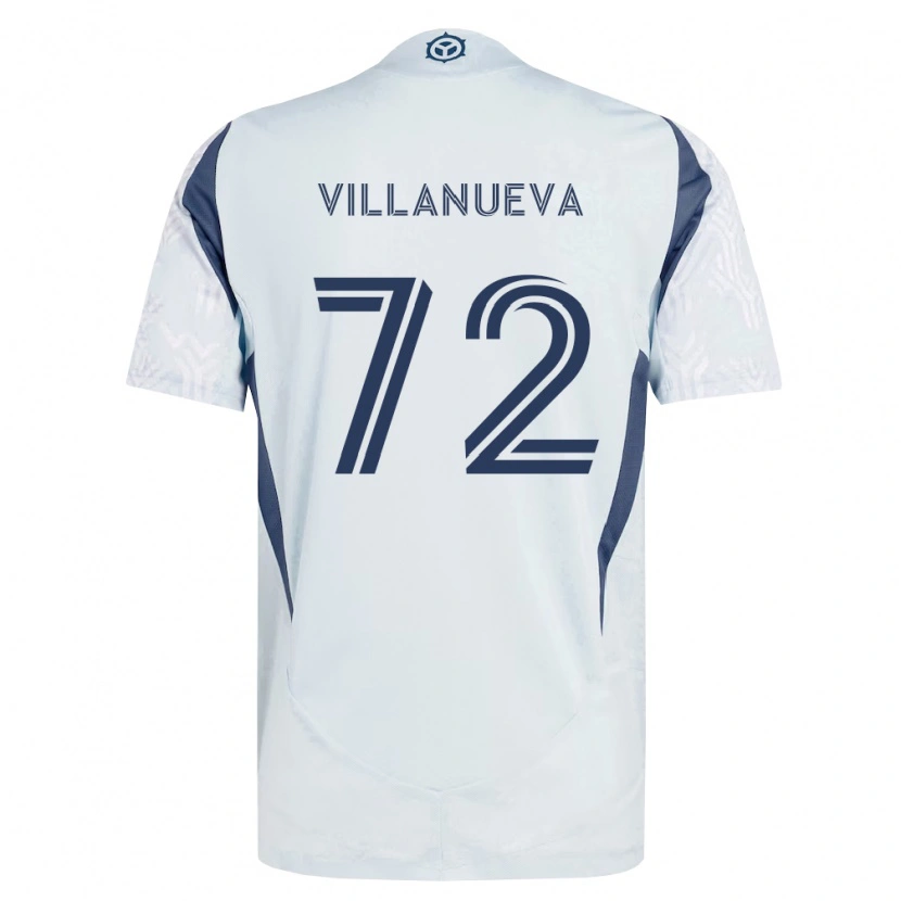 DanxenキッズDamyan Villanueva#72青灰色白アウェイシャツ2026/27ジャージーユニフォーム