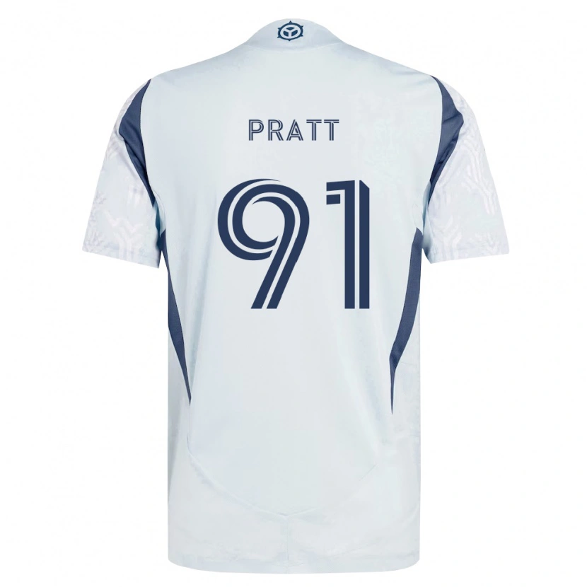DanxenキッズOwen Pratt#91青灰色白アウェイシャツ2026/27ジャージーユニフォーム