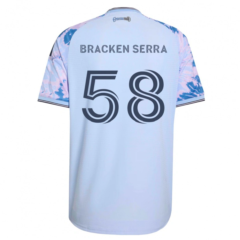 DanxenキッズGabriel Bracken Serra#58ロイヤルブルー白黒アウェイシャツ2026/27ジャージーユニフォーム