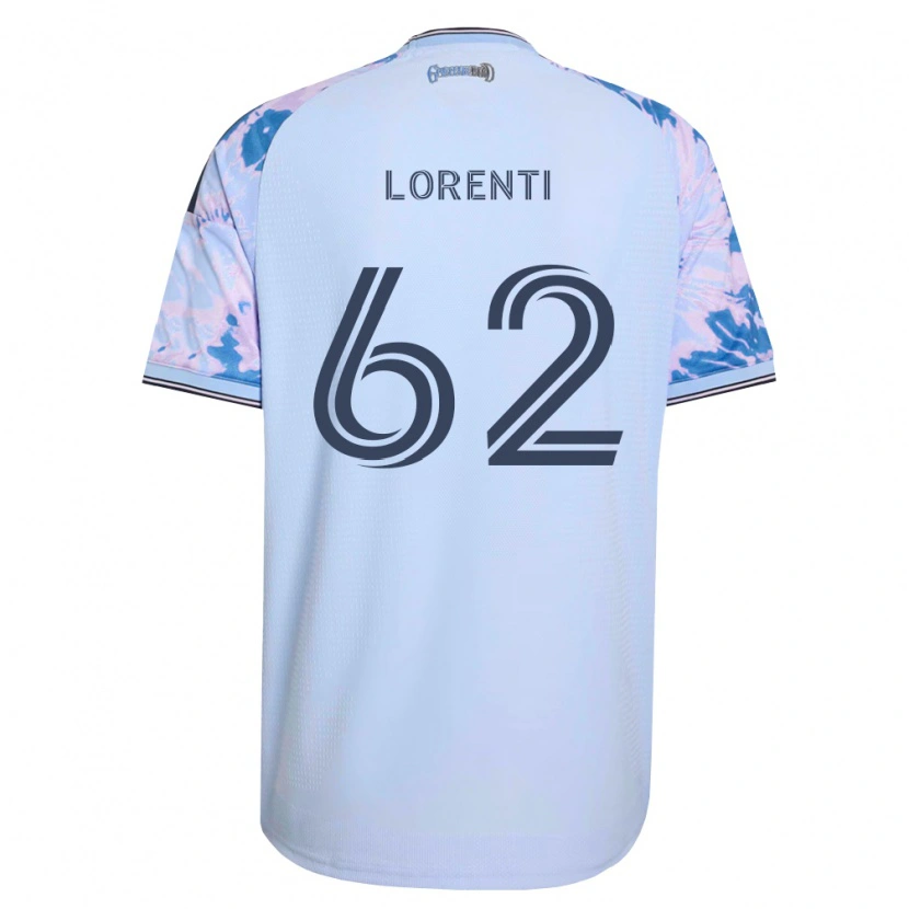 DanxenキッズDominic Lorenti#62ロイヤルブルー白黒アウェイシャツ2026/27ジャージーユニフォーム