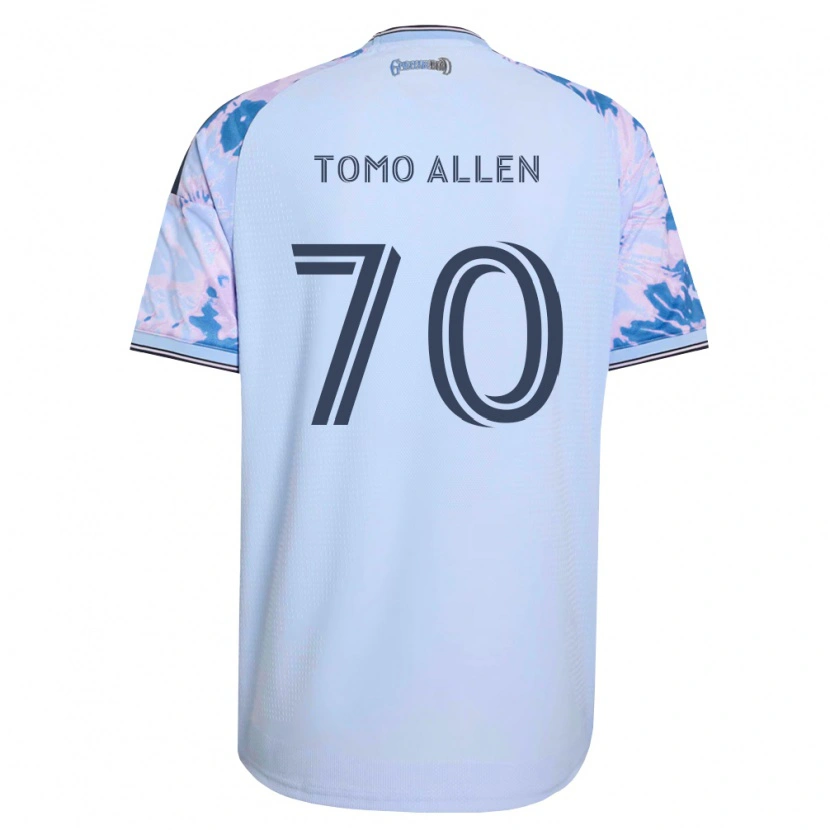Danxenキッズトモ・アレン#70ロイヤルブルー白黒アウェイシャツ2026/27ジャージーユニフォーム