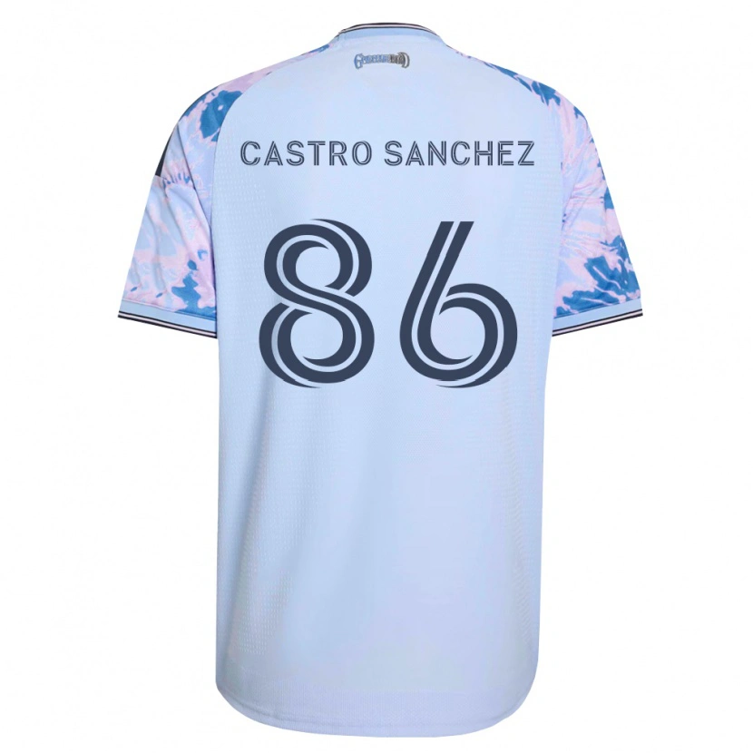 DanxenキッズAndy Castro Sanchez#86ロイヤルブルー白黒アウェイシャツ2026/27ジャージーユニフォーム