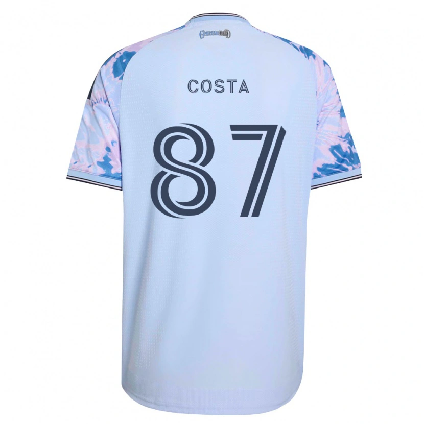 DanxenキッズVítor Costa#87ロイヤルブルー白黒アウェイシャツ2026/27ジャージーユニフォーム